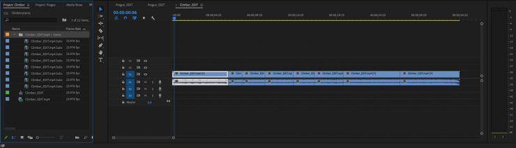 PremierePro SceneEditDetection CutsAndBins