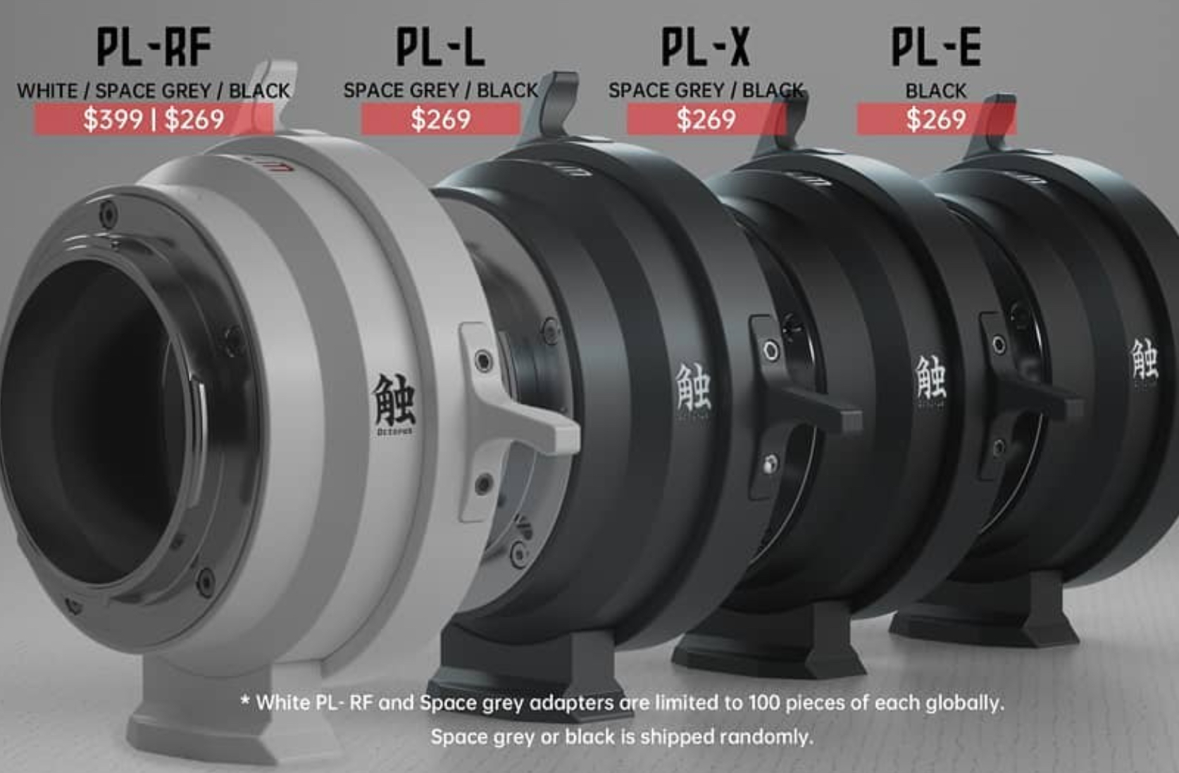 DZOFILM Octopus Adapters PL to RF, L, X, E mount Newsshooter