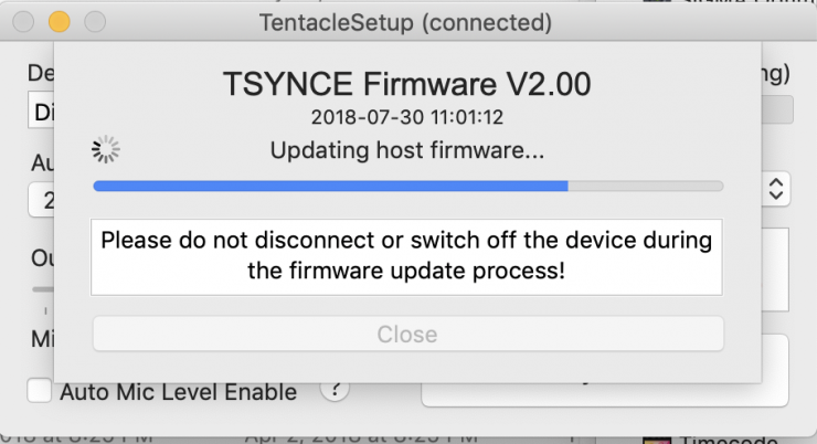 Tentacle Sync Firmware Update 4