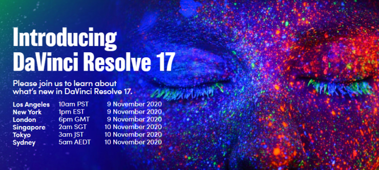 Blackmagic Design Sets November 9 For Davinci Resolve 17 Event Newsshooter