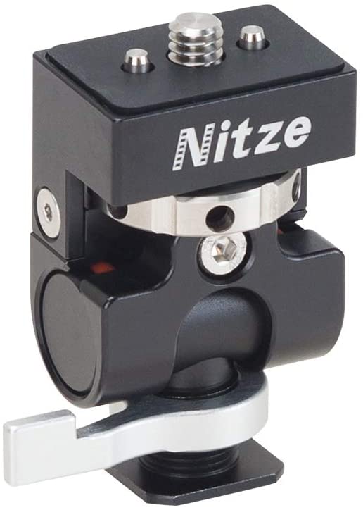 Nitze Monitor Holder Mount ELF Series Low Profile QR Cold Shoe to 14” 20 Screw with Locating Pins N54 G1