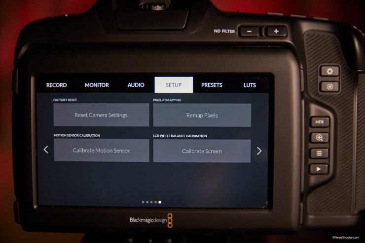 Pocket Cinema Camera 6K Pro LCD Setup