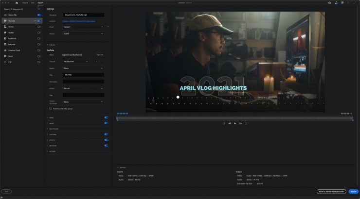 Premiere Pro Beta New Export Workflow