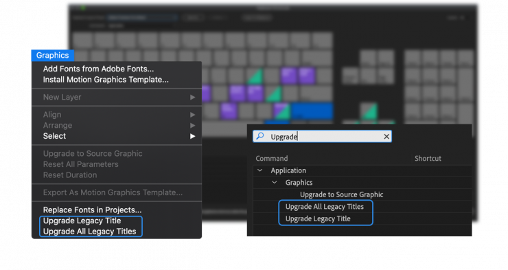 Premiere Pro Upgrade Legacy Titles