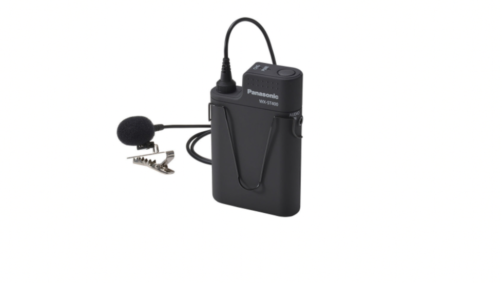Panasonic WXST400 lavalier microphone + wireless bodypack Newsshooter