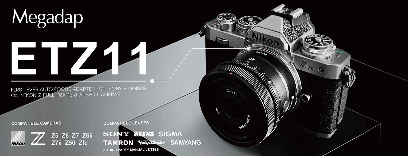 Megadap ETZ11 Automatic Adapter for using Sony Emount lenses on Full