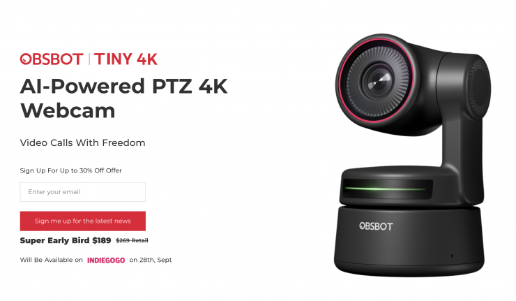 OBSBOT Tiny 4K PTZ Webcam First Look - Newsshooter