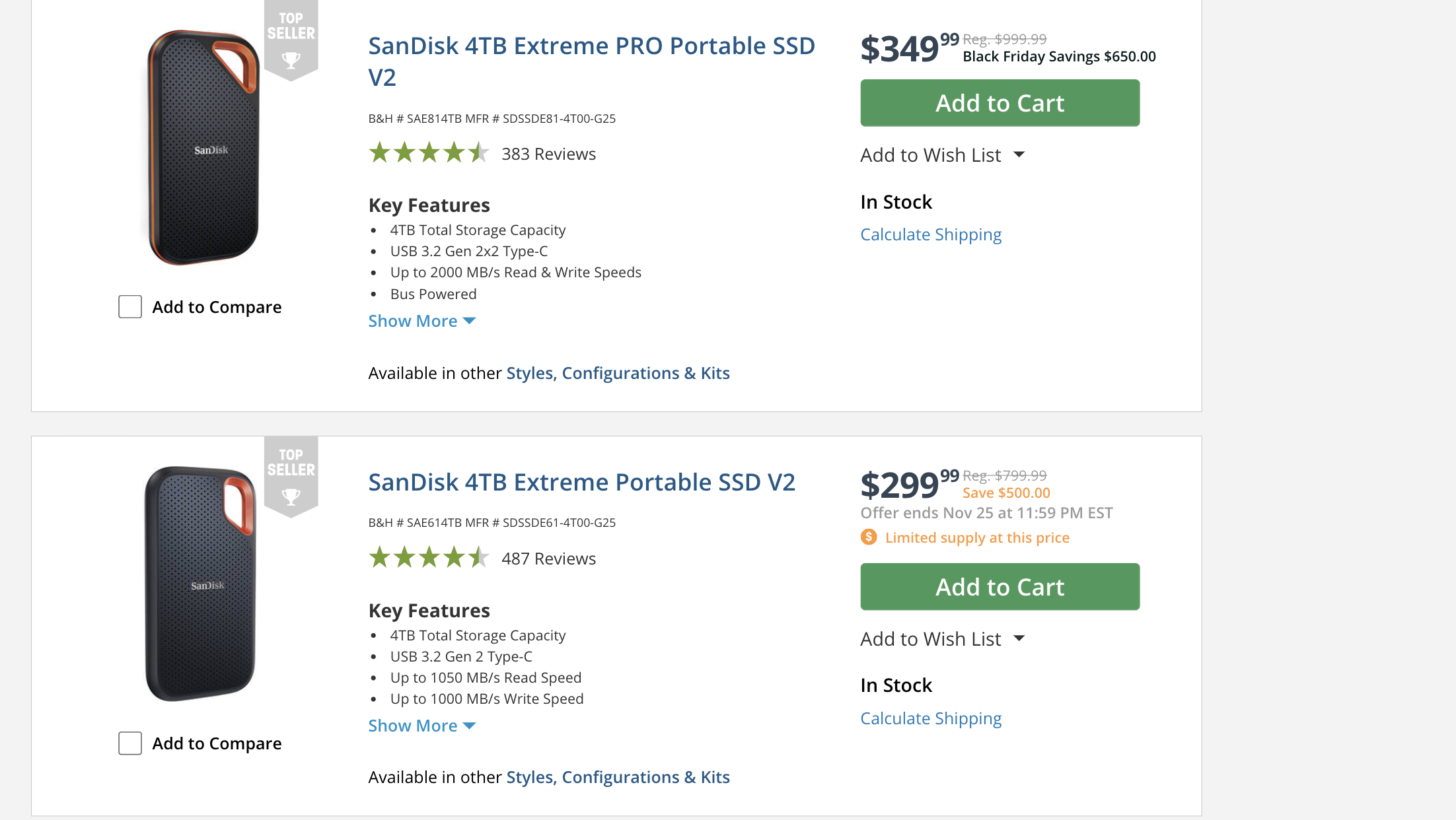 B&H Huge savings on SanDisk SSD Drives - Newsshooter
