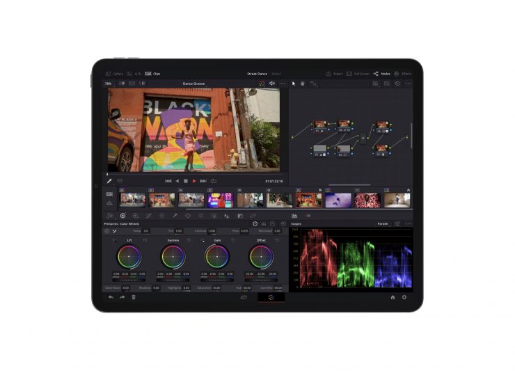 Edición y calificación en DaVinci Resolve en el nuevo M2 iPad Pro