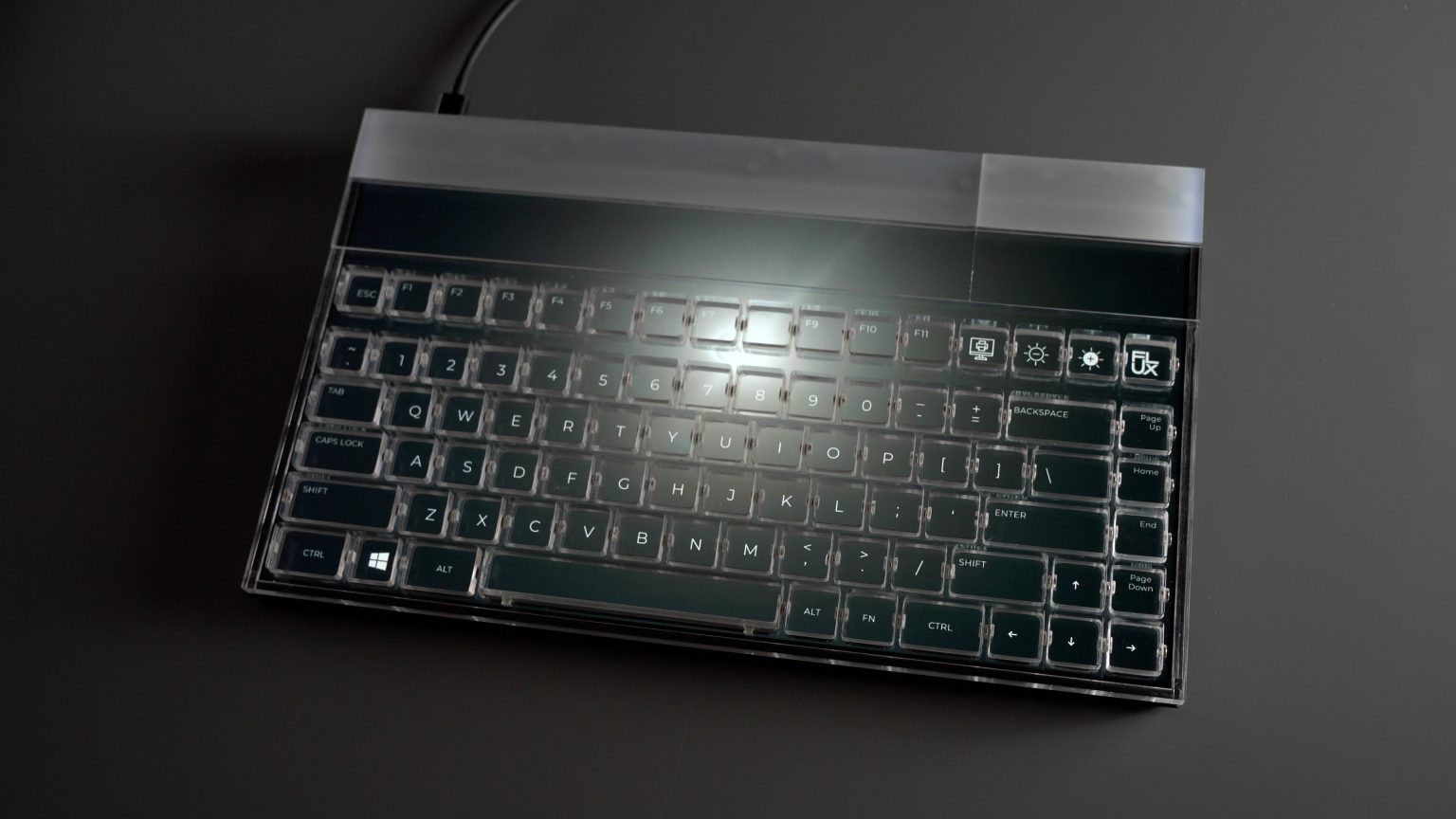 Flux Keyboard A transparent keyboard with integrated display that