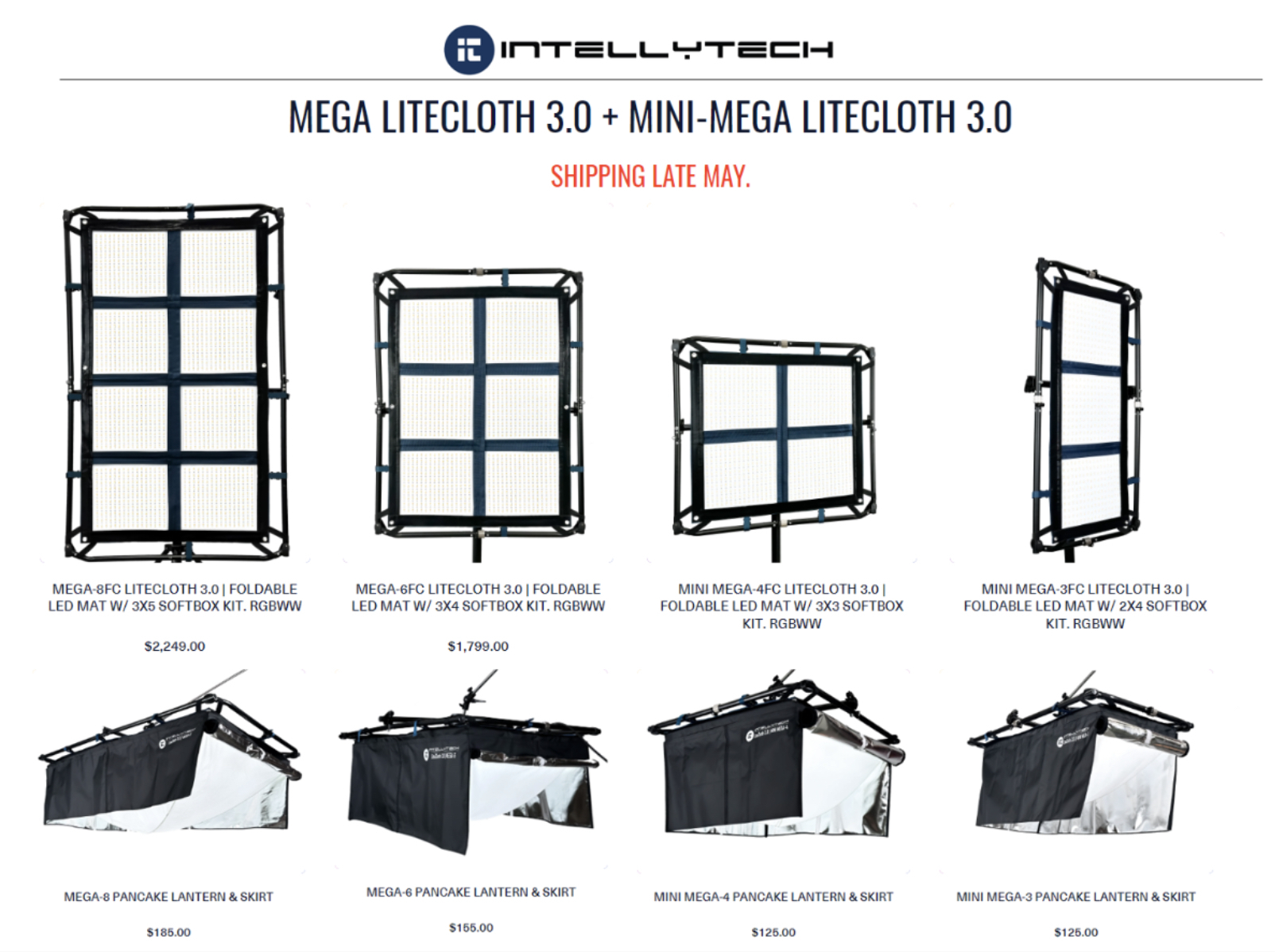Rent a Intellytech USA LiteCloth LC-160 2x2 Foldable LED Mat Kit, Best Prices Sh