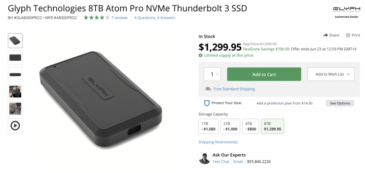 Glyph Atom Pro NVMe SSD Thunderbolt 3
