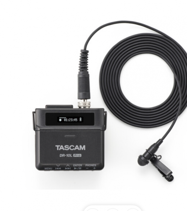 TASCAM DR-10L Pro Field Recorder With Lav Mic - 32-bit Float Recording, 512GB Support, LTC Jam Sync