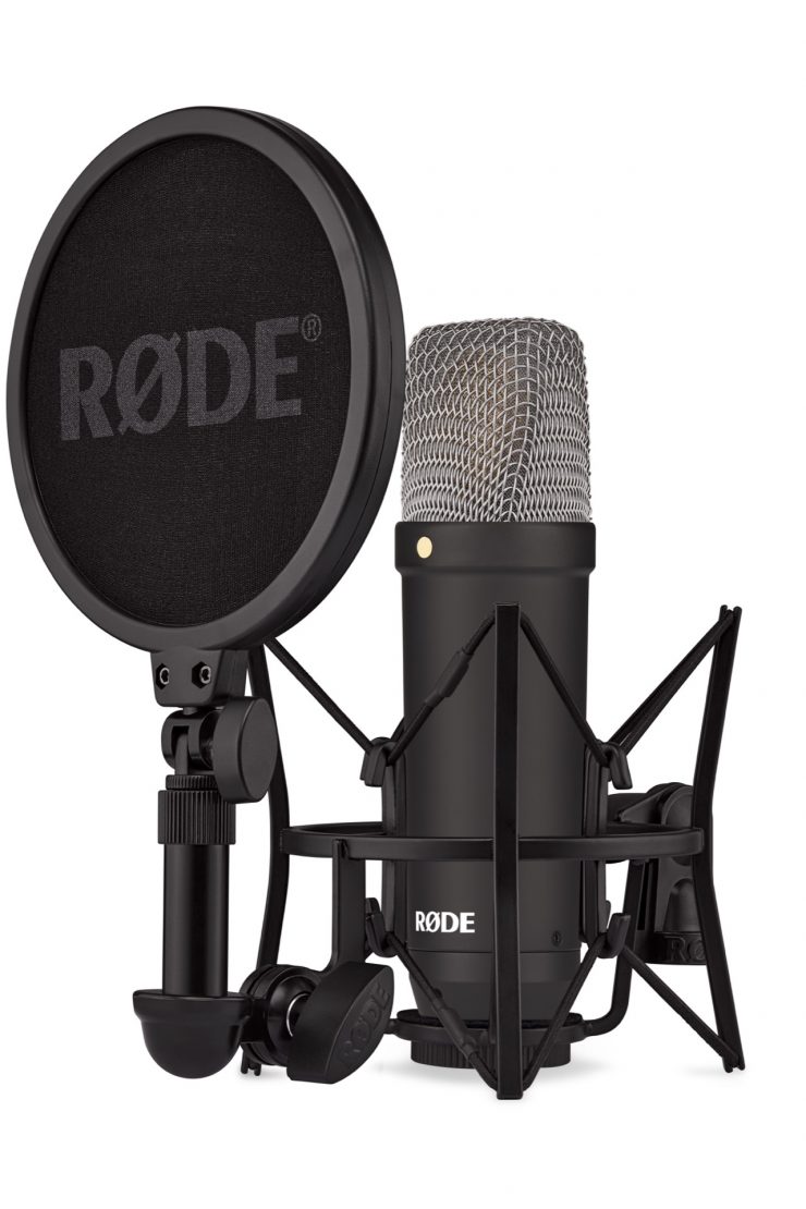 rode nt1 black 3 quarter with shock mount and pop shield 5464x8192 rgb