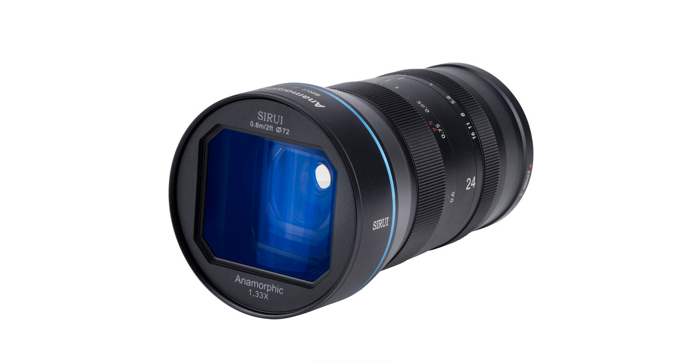 Sirui 24mm f/2.8 Anamorphic 1.33x Lens on sale for $349 USD