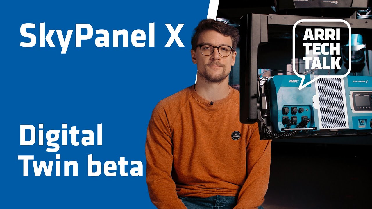 ARRI SkyPanel X Digital Twin beta with prototype motorized yoke from