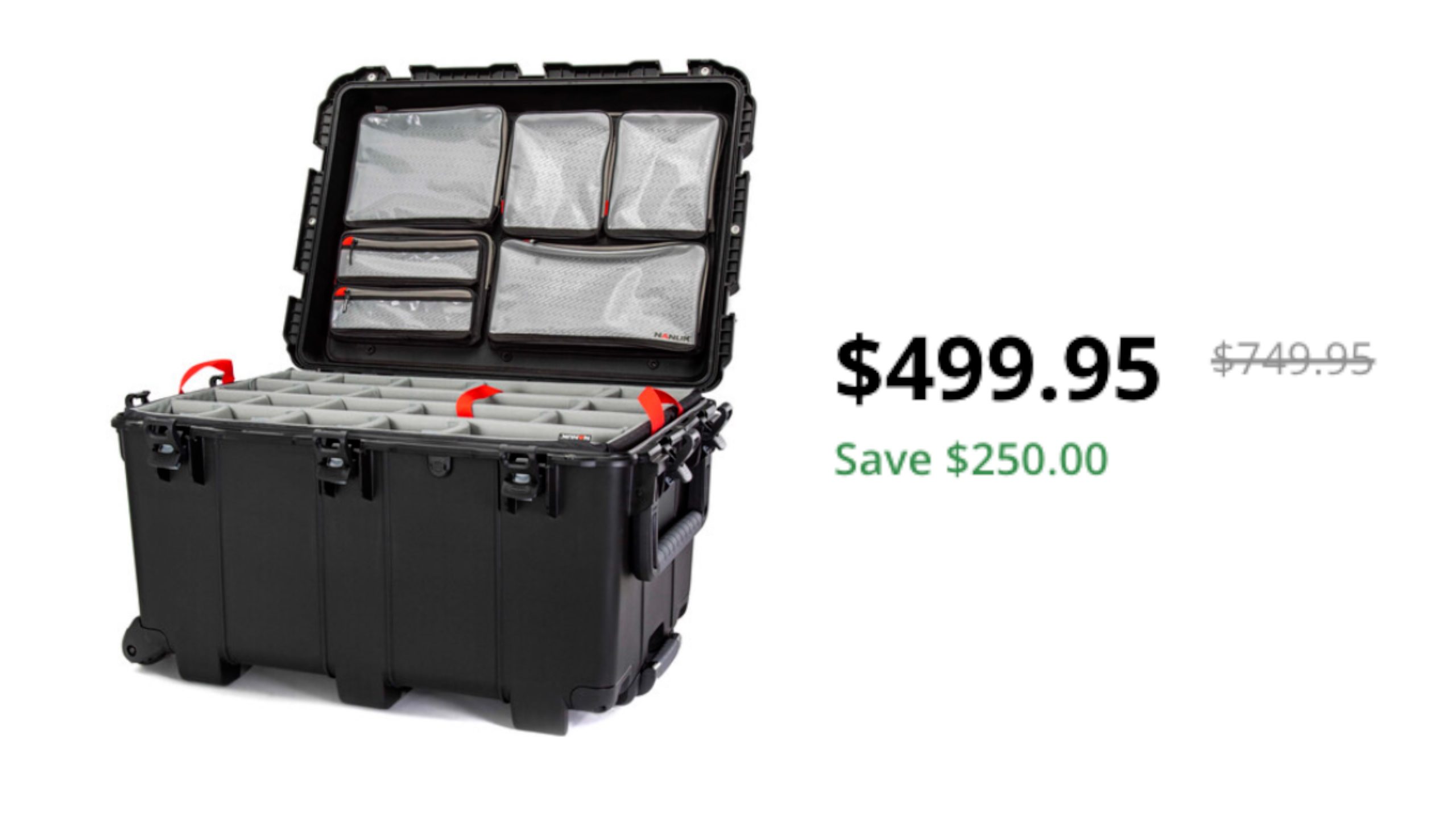 Nanuk 975S Wheeled Hard Case with Padded Divider Insert and Lid