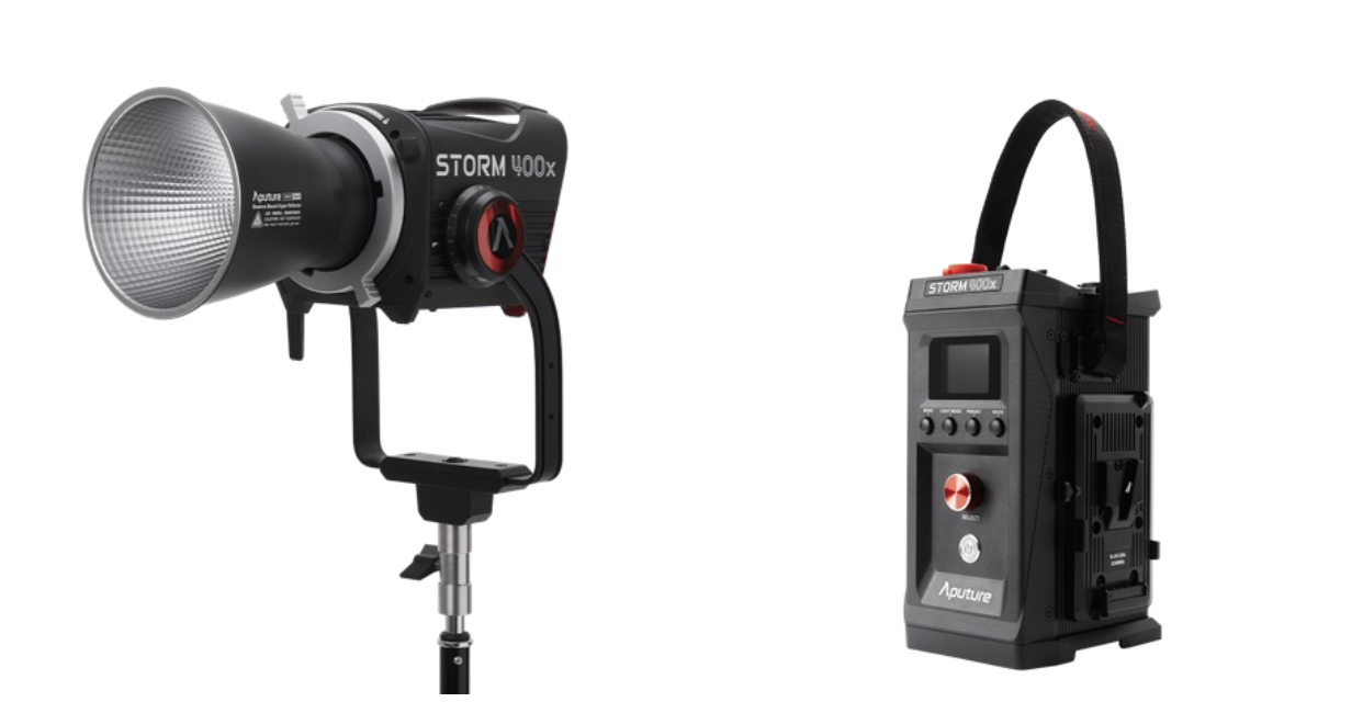 Projecteur LED Aputure Storm 400x Bi-Color 400W - IP65, Monture Bowens, CCT 2500K-10000K, Contrôle CRMX/DMX