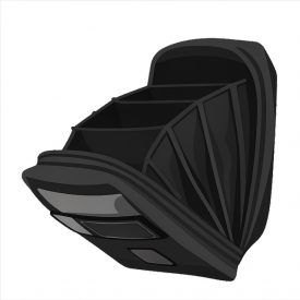 Black Pouch with Divided Compartments