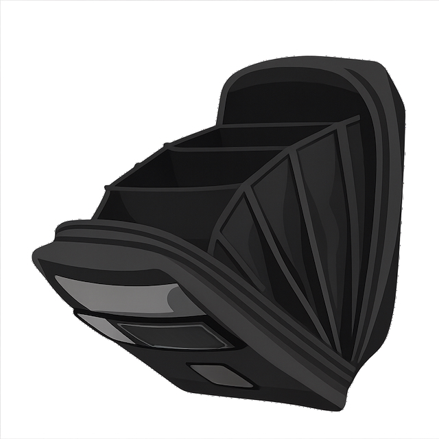 Black Pouch with Divided Compartments