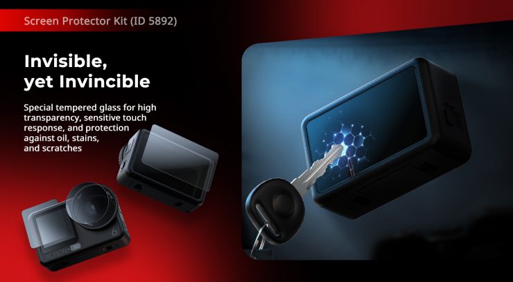 SMALLRIG Displayschutzfolien-Set, Displayschutzfolie aus gehärtetem Glas für DJI Osmo Action 6, ultradünnes und Robustes Zubehör für Action-Kameras, widerstandsfähig und Kratzfest - 5892