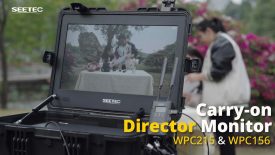 Waterproof Carry on Director Monitor Setup for On Set or Film Production SEETEC WPC215 WPC156
