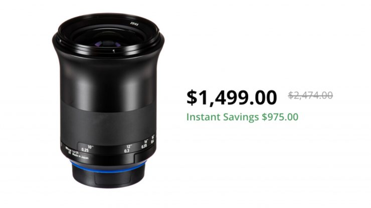Save $950 USD on the ZEISS Milvus 25mm f/1.4 ZE Lens for Canon EF