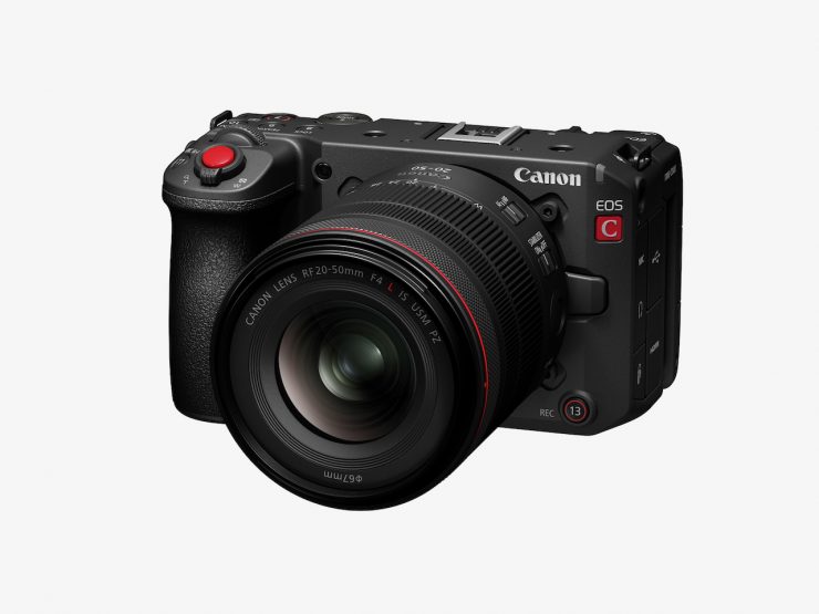 RF 20 50mm f4L IS USM PZ Front Slant with C50