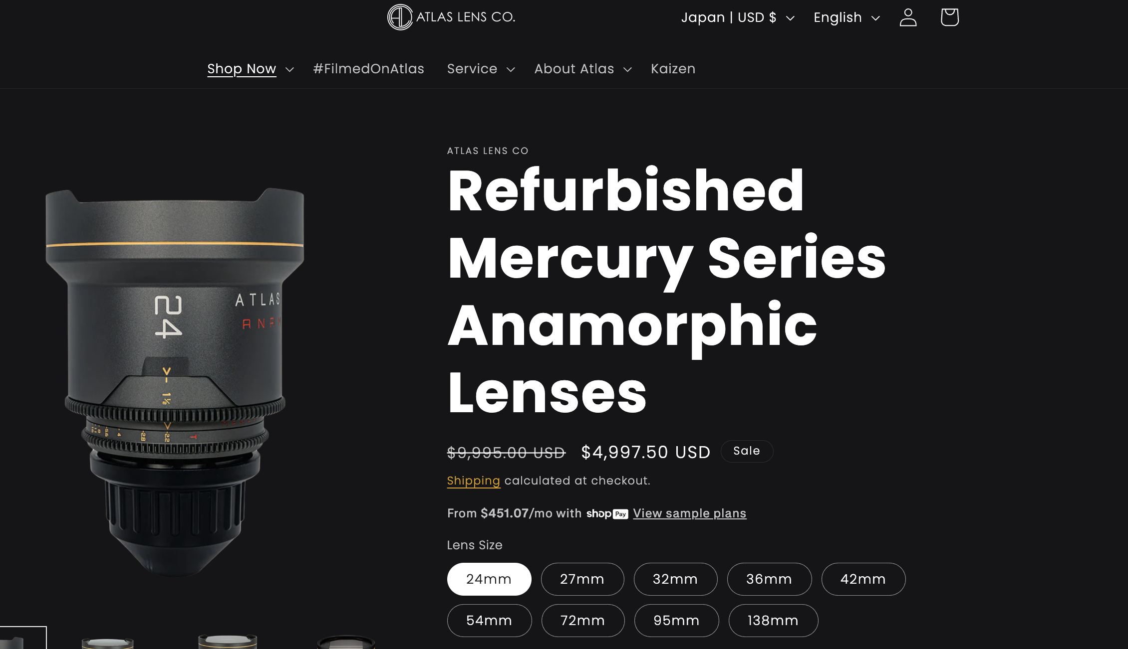 Atlas Lens Co. factory-refurbished Mercury Series 50% off