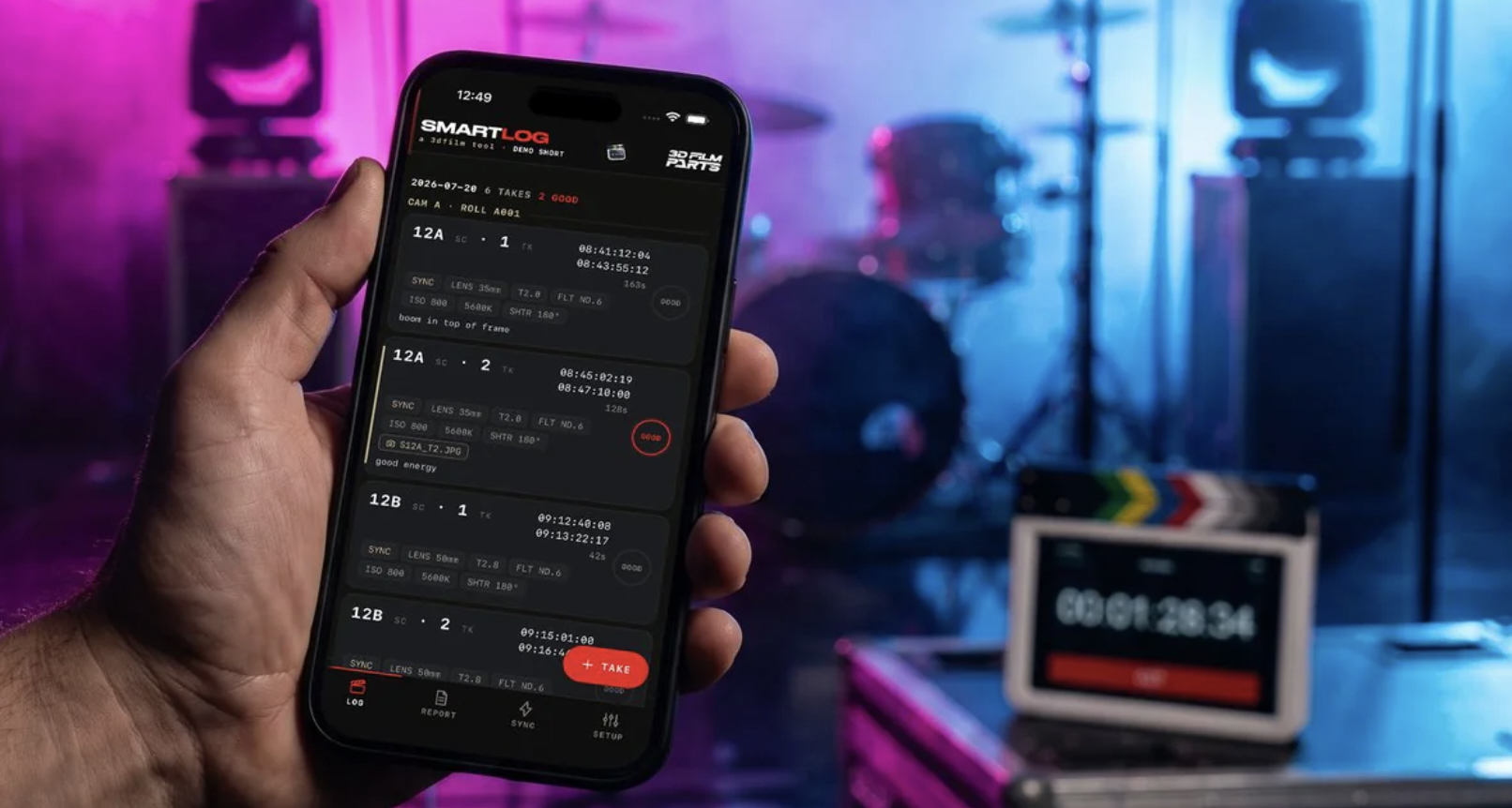 3DFilm Parts SmartLog– a free camera report tool for film crews