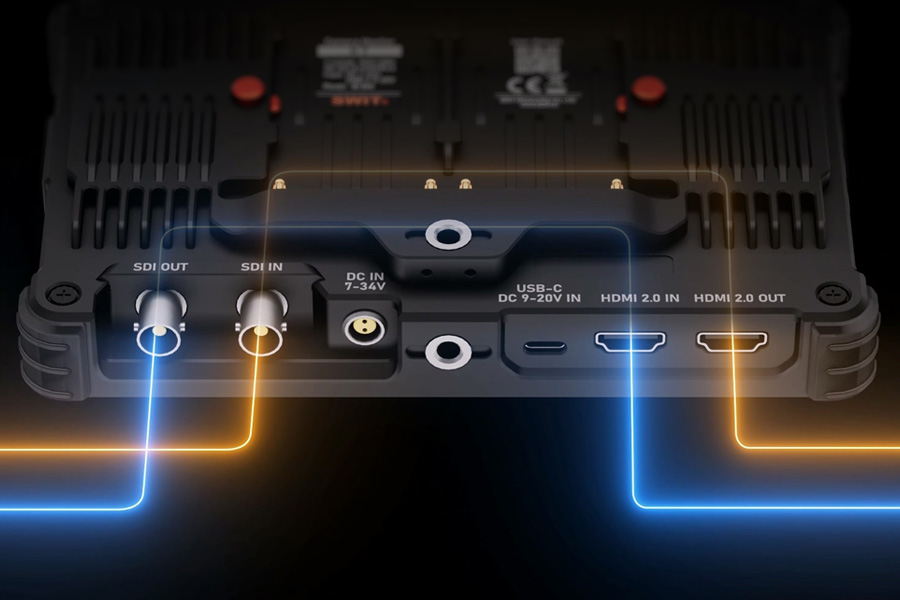 Интерфейсы SDI и HDMI SWIT K7 Разъемы SDI и HDMI на мониторе SWIT K7