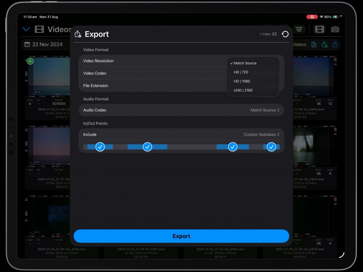 09 VideoAssist ExportClips