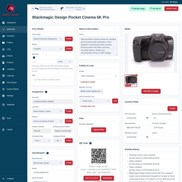 desktop asset record camera full