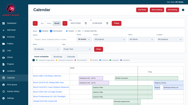 desktop booking calendar
