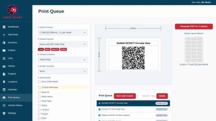 desktop qr print queue